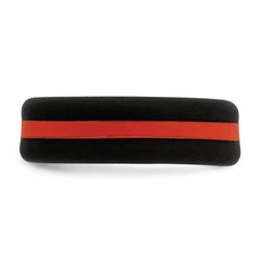 Silicone Black with Red Line Center 7.5mm Flat Band Size 9