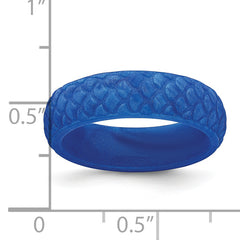 Silicone Blue Mermaid Pattern 5.7mm Domed Band Size 9