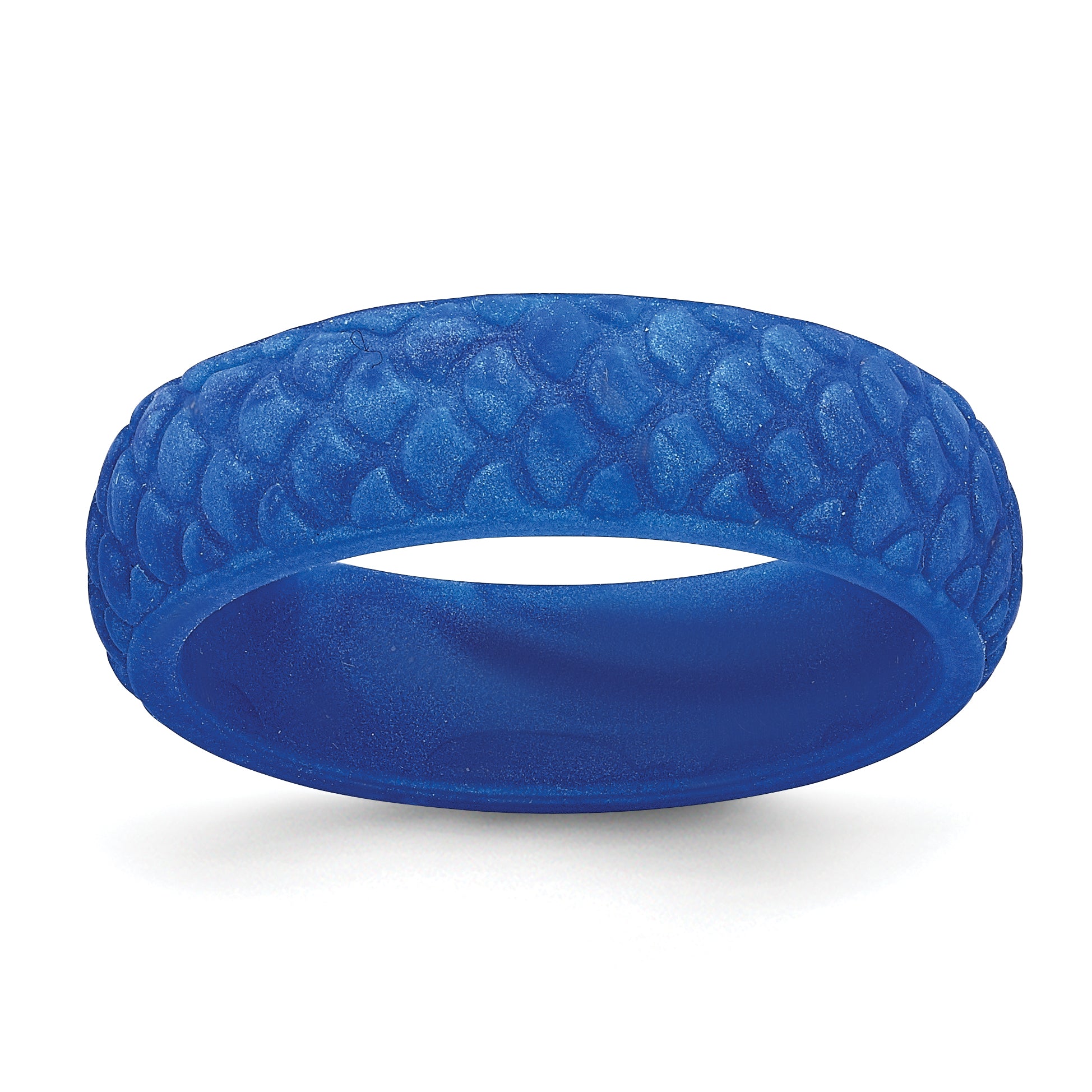 Silicone Blue Mermaid Pattern 5.7mm Domed Band Size 9