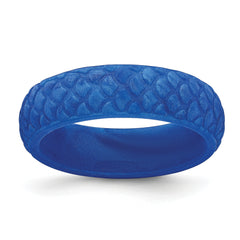 Silicone Blue Mermaid Pattern 5.7mm Domed Band Size 9