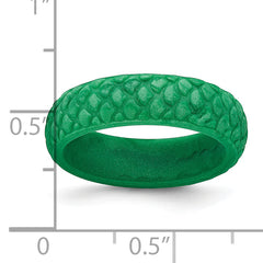 Silicone Green Mermaid Pattern 5.7mm Domed Band Size 9