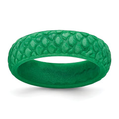 Silicone Green Mermaid Pattern 5.7mm Domed Band Size 9