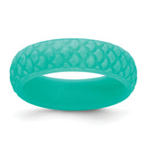 Silicone Sky Blue Mermaid Pattern 5.7mm Domed Band Size 9