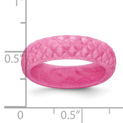 Silicone Pink Mermaid Pattern 5.7mm Domed Band Size 9