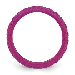 Silicone Purple Mermaid Pattern 5.7mm Domed Band Size 9