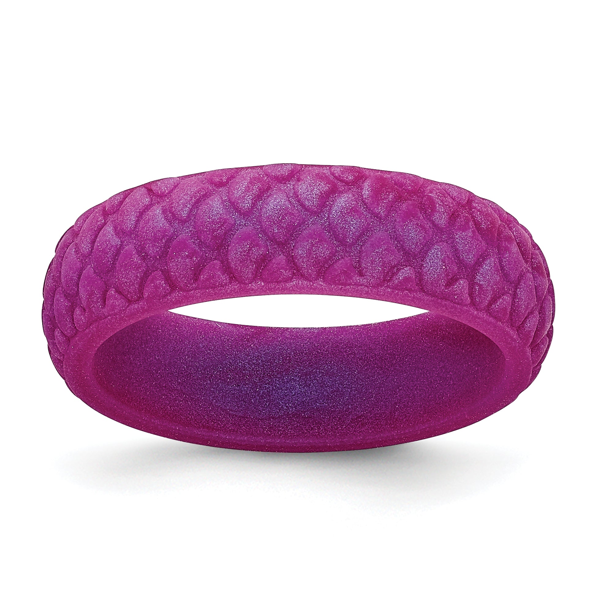 Silicone Purple Mermaid Pattern 5.7mm Domed Band Size 9
