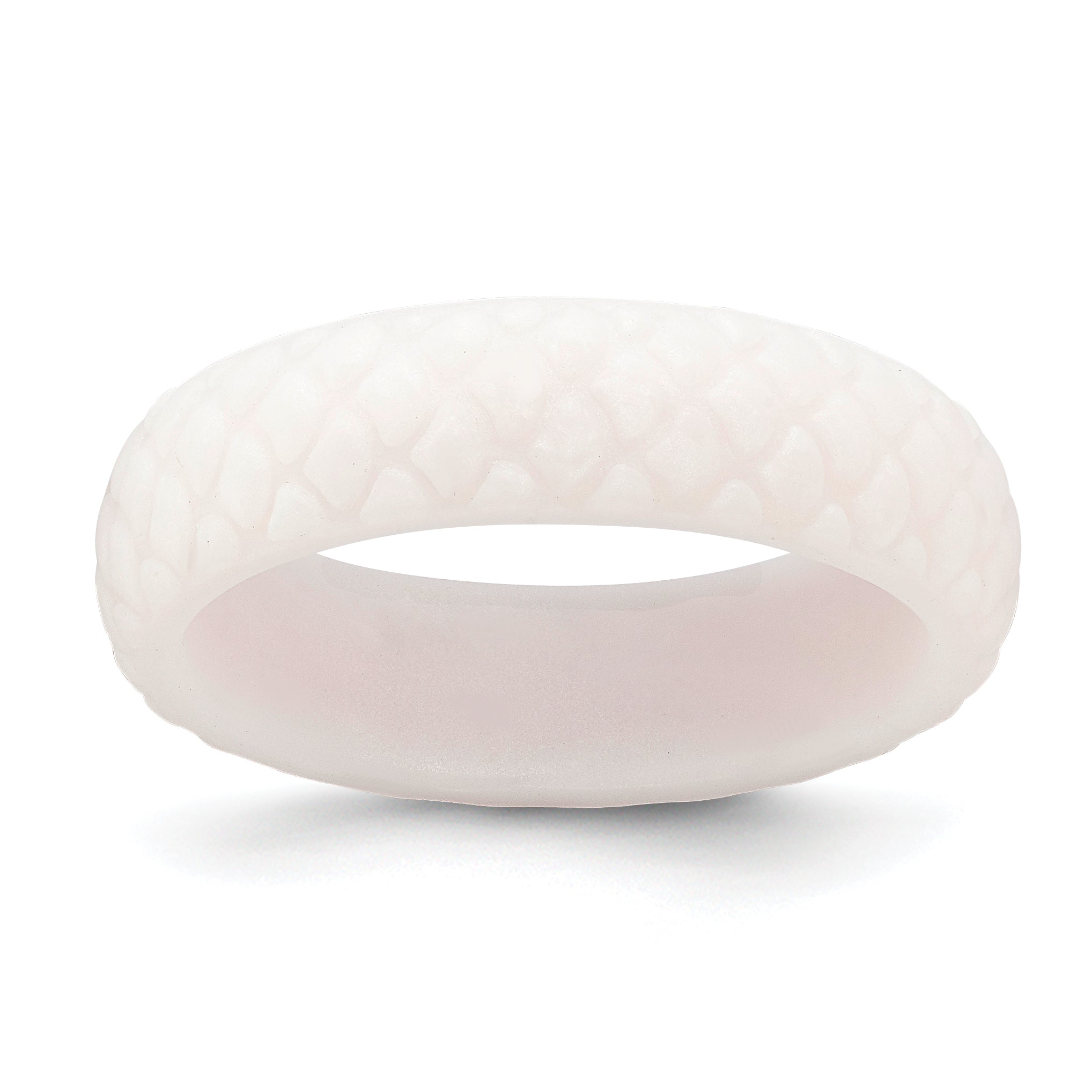 Silicone White Mermaid Pattern 5.7mm Domed Band Size 9