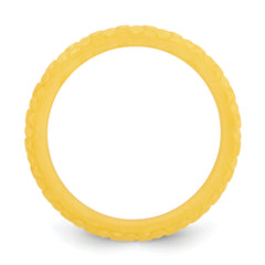 Silicone Yellow Mermaid Pattern 5.7mm Domed Band Size 9