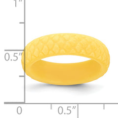 Silicone Yellow Mermaid Pattern 5.7mm Domed Band Size 9