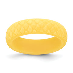 Silicone Yellow Mermaid Pattern 5.7mm Domed Band Size 9