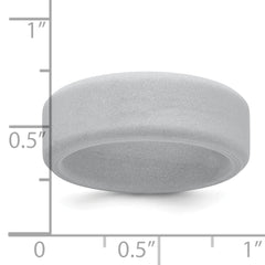 Silicone Silver Metallic 8mm Band