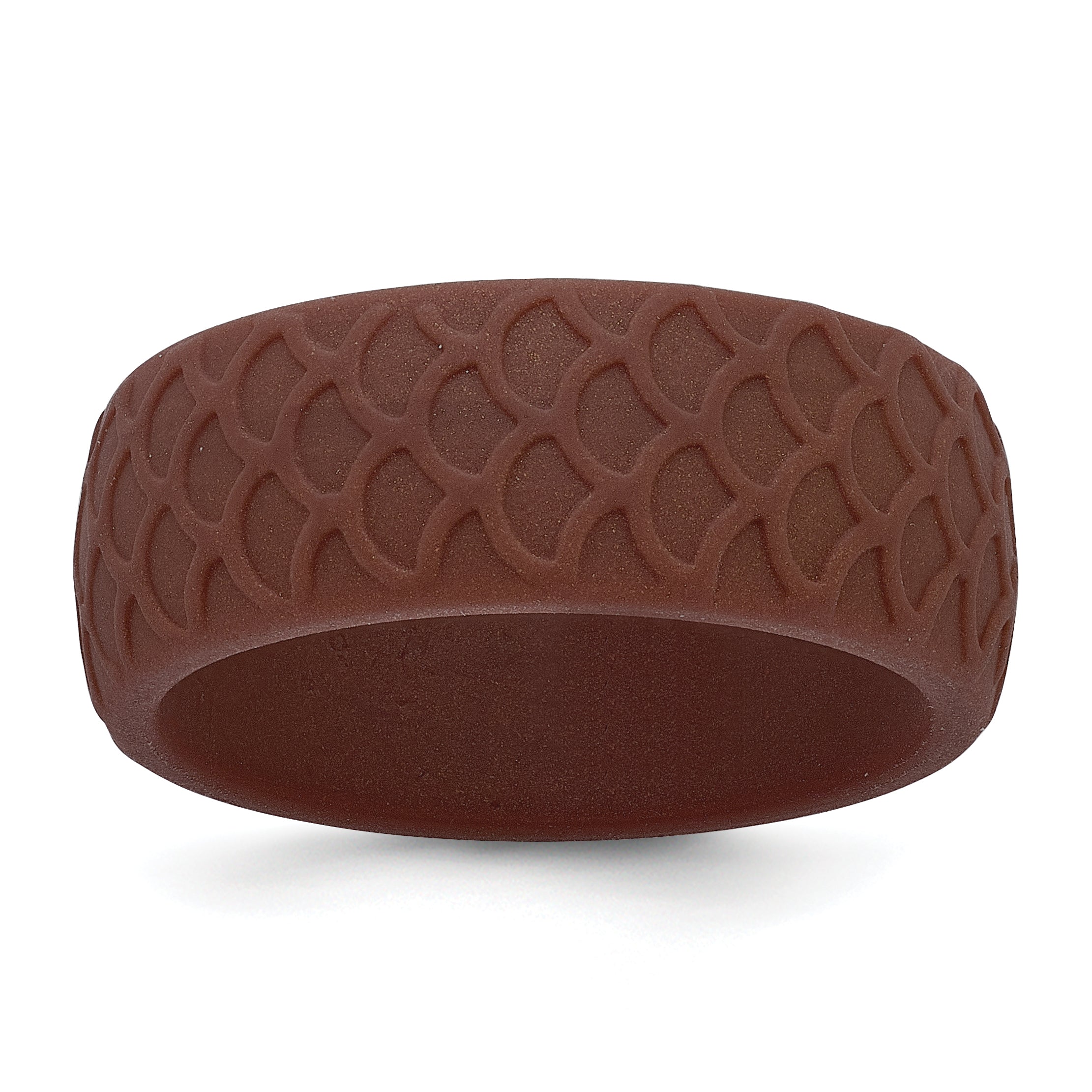 Silicone Metallic Bronze 8.70mm Fish Scale Pattern Band