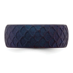 Silicone Dark Blue 8.70mm Fish Scale Pattern Band
