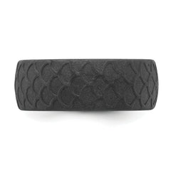 Silicone Dark Gray 8.70mm Fish Scale Pattern Band