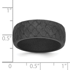 Silicone Dark Gray 8.70mm Fish Scale Pattern Band