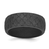 Silicone Dark Gray 8.70mm Fish Scale Pattern Band