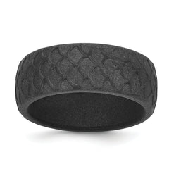 Silicone Dark Gray 8.70mm Fish Scale Pattern Band