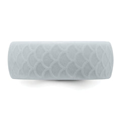 Silicone Metallic Silver 8.70mm Fish Scale Pattern Band