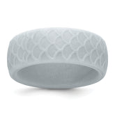 Silicone Metallic Silver 8.70mm Fish Scale Pattern Band