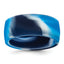 Flat Edge Wedding Band in Blue & White Silicone, 8.7mm, Size 7–14 - Sophia Jewelers