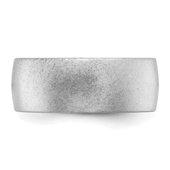 Silicone Metallic Silver 8.70mm Flat Edge Band