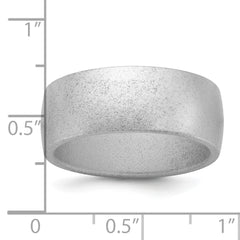 Silicone Metallic Silver 8.70mm Flat Edge Band