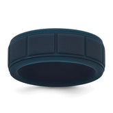 Silicone Dark Blue 8mm Grid Pattern Band