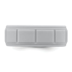 Silicone Light Gray 8mm Grid Pattern Band