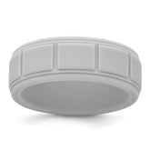 Silicone Light Gray 8mm Grid Pattern Band