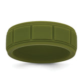 Silicone Olive Green 8mm Grid Pattern Band