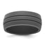 Silicone Dark Gray 8.50mm Grooved Band