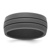 Silicone Dark Gray 8.50mm Grooved Band