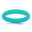 Silicone Aqua Blue 4mm Ridged Edge Band