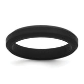 Silicone Black 4mm Ridged Edge Band