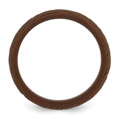 Silicone Brown 5.70mm Wood Grain Pattern Band