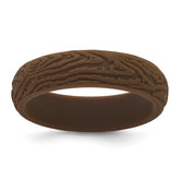 Silicone Brown 5.70mm Wood Grain Pattern Band
