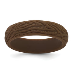Silicone Brown 5.70mm Wood Grain Pattern Band