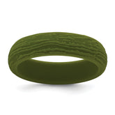 Silicone Olive Green 5.70mm Wood Grain Pattern Band