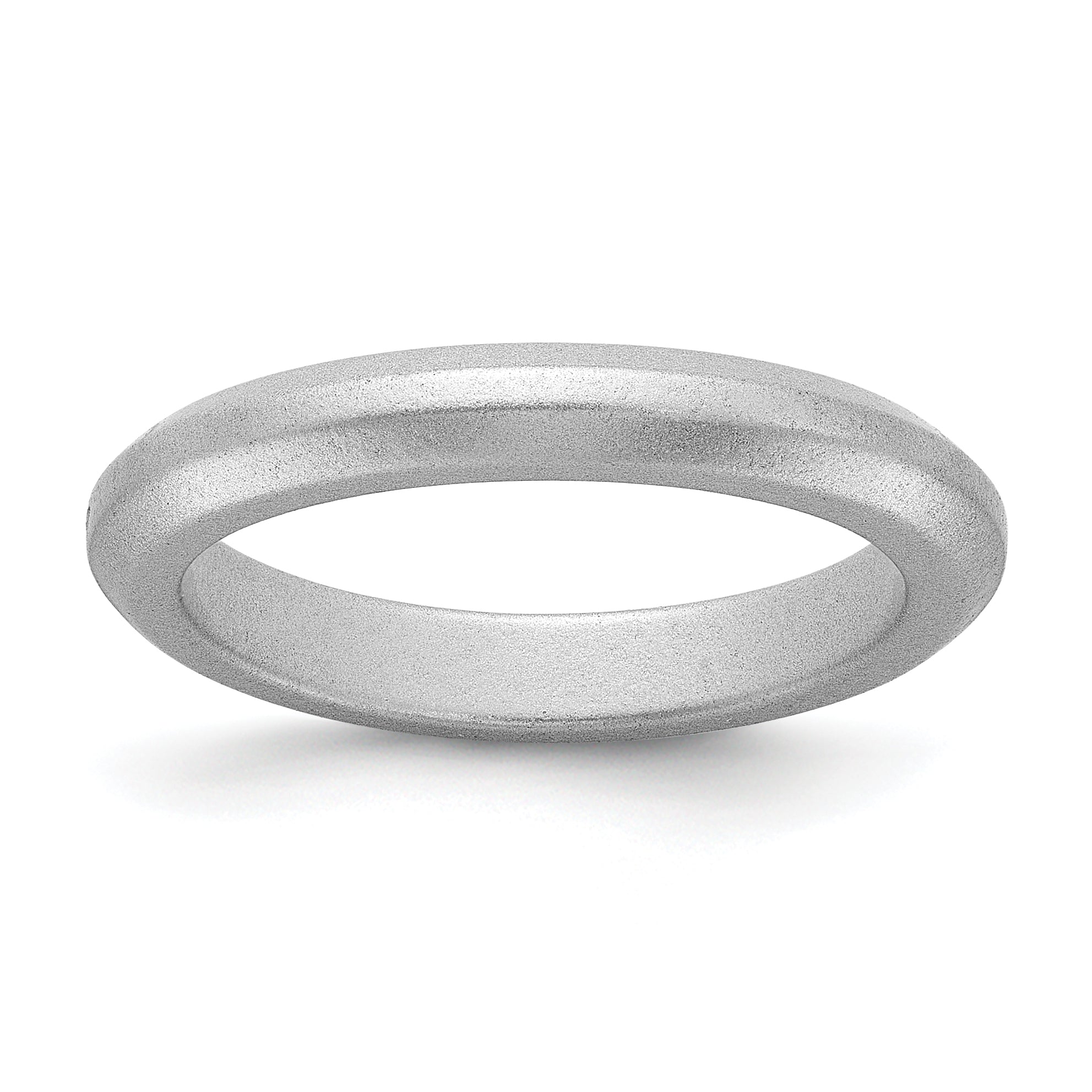 Silicone Metallic Silver 3mm Band
