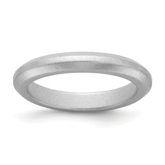Silicone Metallic Silver 3mm Band