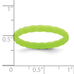 Silicone Bright Green 3mm Braided Band