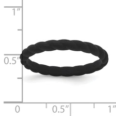 Silicone Black 3mm Braided Band