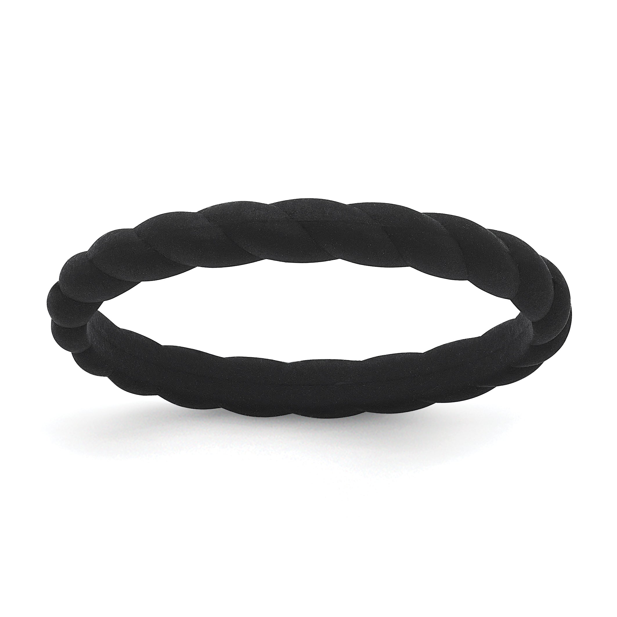 Silicone Black 3mm Braided Band