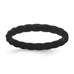 Silicone Black 3mm Braided Band