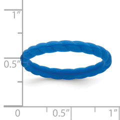 Silicone Blue 3mm Braided Band
