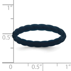 Silicone Midnight Blue 3mm Braided Band