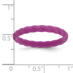 Silicone Dark Purple 3mm Braided Band