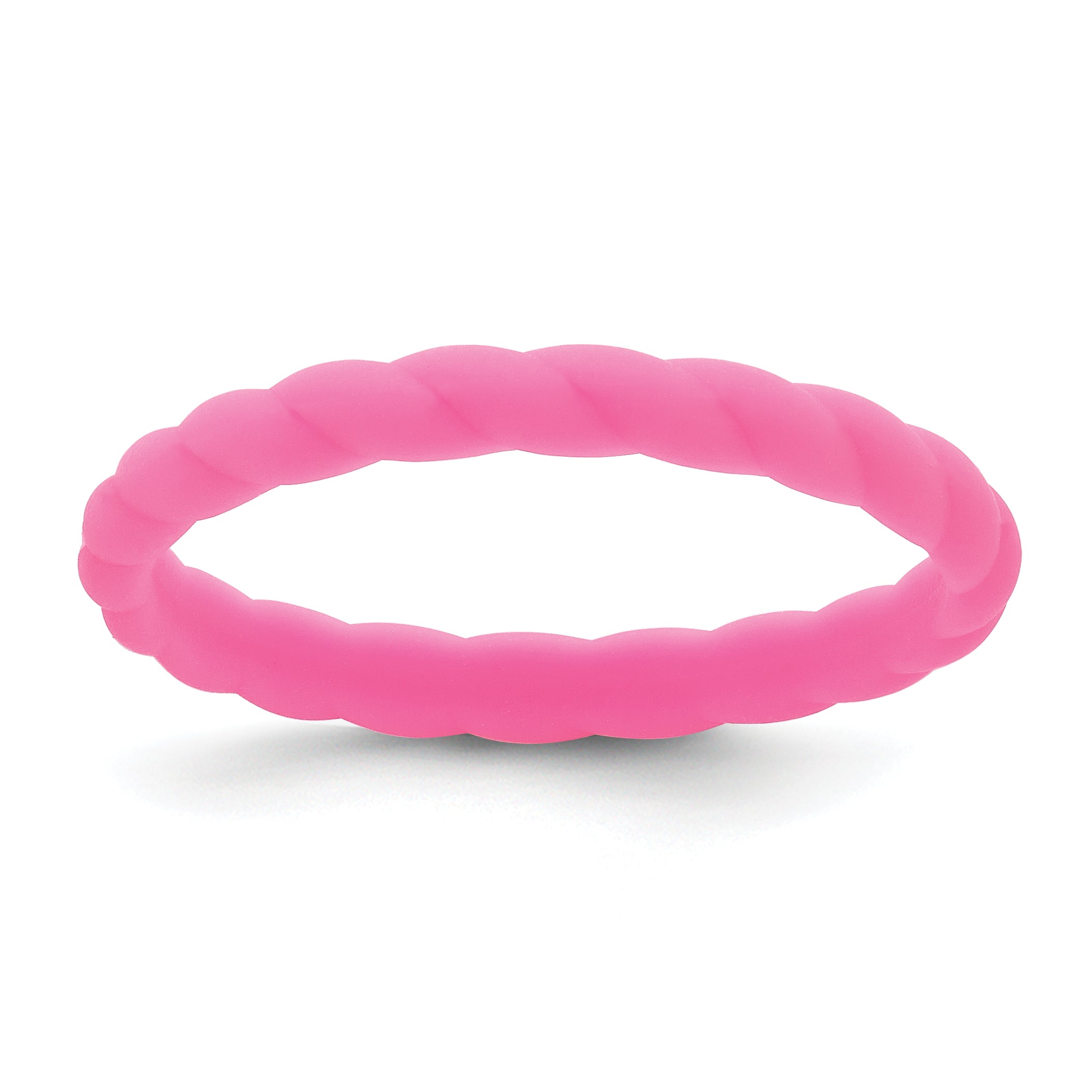 Silicone Fuchsia 3mm Braided Band