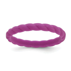 Silicone Dark Purple 3mm Braided Band