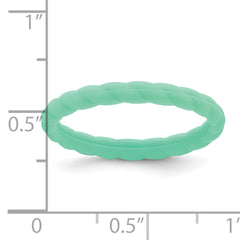 Silicone Mint Green 3mm Braided Band